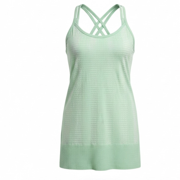 Athleta Tops - Athleta Mind Over Matter Pixel Tank XS Lily Pad Green Built In Bra Athletic Top